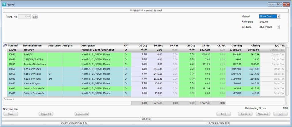 Paydata payroll software journal import screen